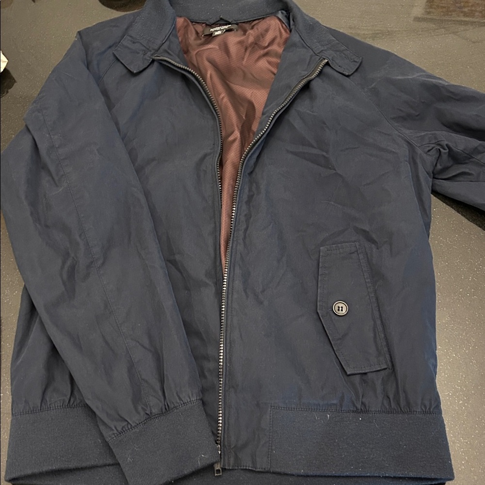Nordstrom Dark Blue Jacket with Brown Lining